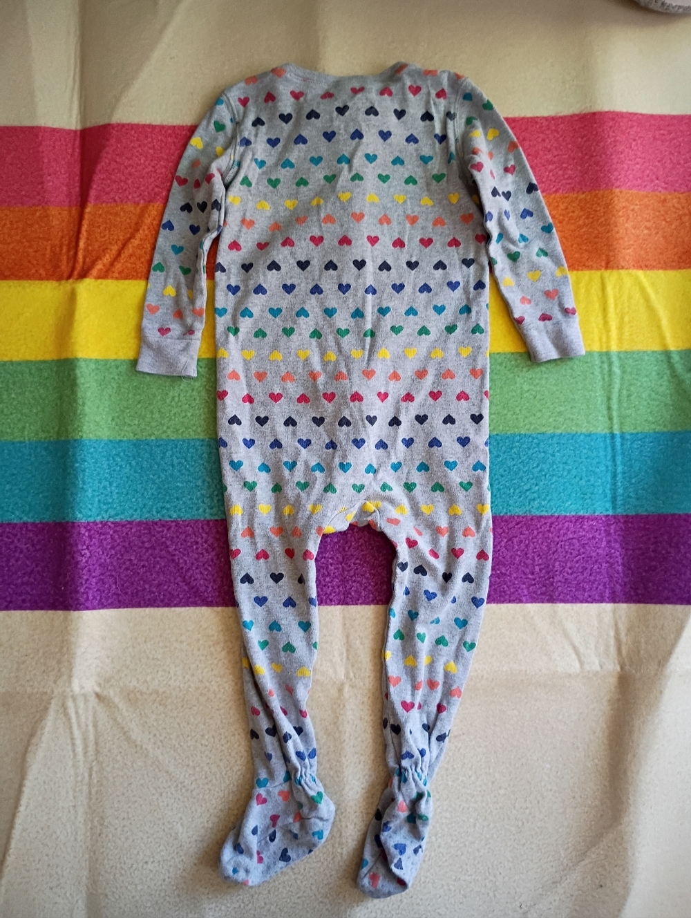 Primary 18-24m Rainbow Heart Zip Footie - Picture 5 of 5